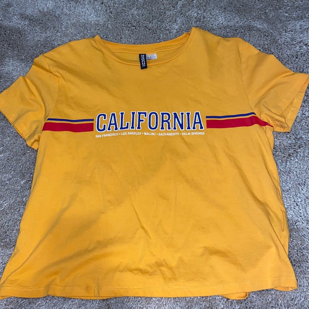 H&M cropped shirt, burnt yellow color